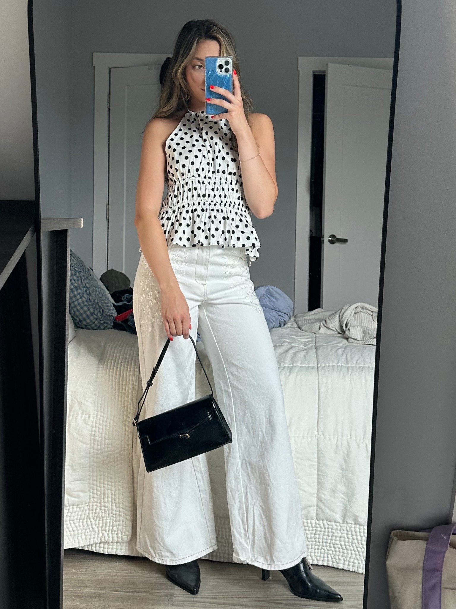 Polkadot ootd 🤍🖤

#LTKSeasonal #LTKFindsUnder100 #LTKWorkwear