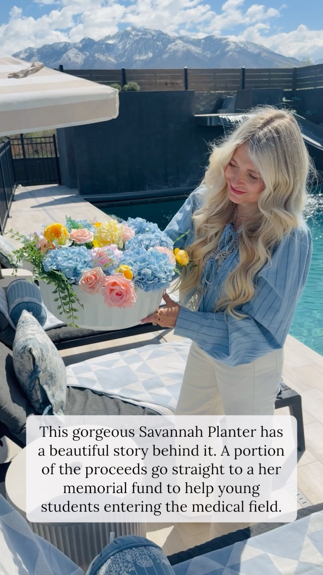 How special is this. I love that you can put an umbrella in the center of this planter, but what I love more is what this family is doing in honor of their daughter. 