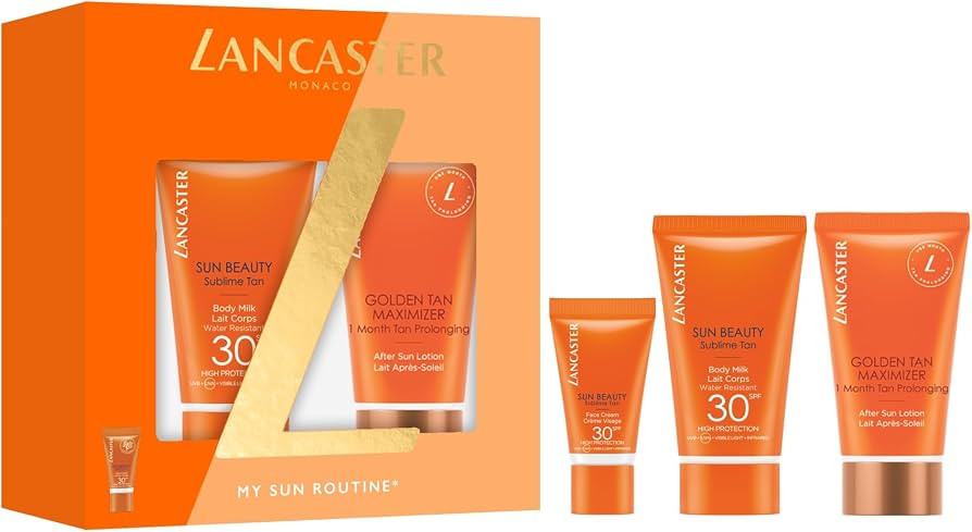Lancaster Sun Beauty Skin Care Set, Sun Beauty Body Milk SPF30 175ml, water resistant & Golden Ta... | Amazon (UK)