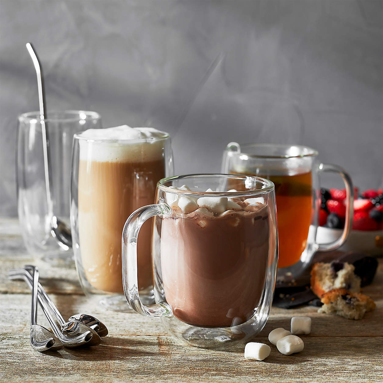 Zwilling Sorrento Plus 15-oz. Latte Glass Mugs, Set of 2 + Reviews | Crate & Barrel | Crate & Barrel