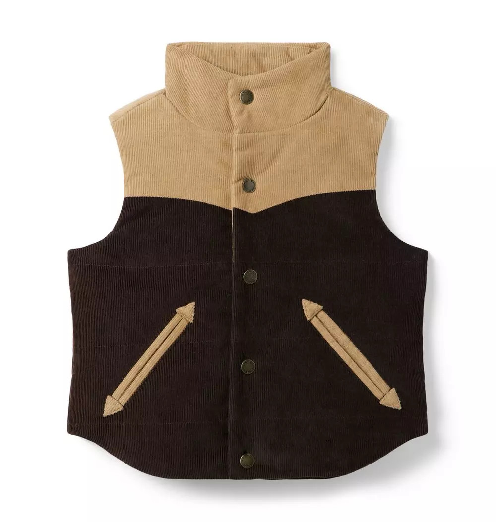 Janie and Jack | The Cowboy Corduroy Vest - Brown / 18-24m | Janie and Jack