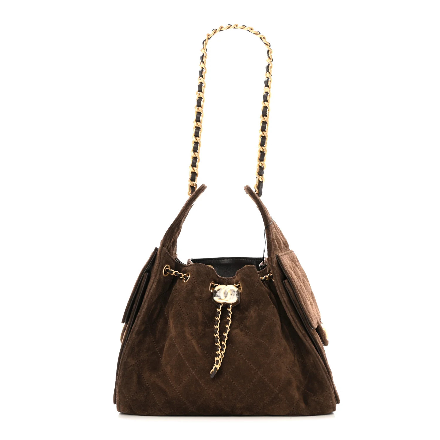 Suede Quilted Small Chanel 25 Handbag Dark Brown | FASHIONPHILE (US)