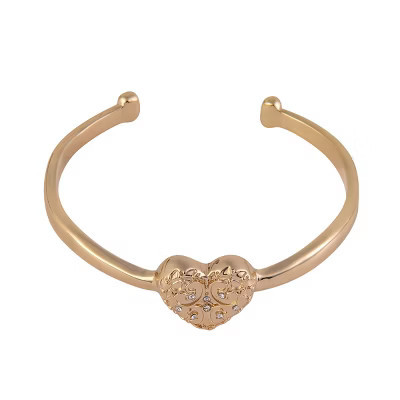 RACHEL Rachel Roy Gold Tone Textured Heart Cuff Bracelet | Target