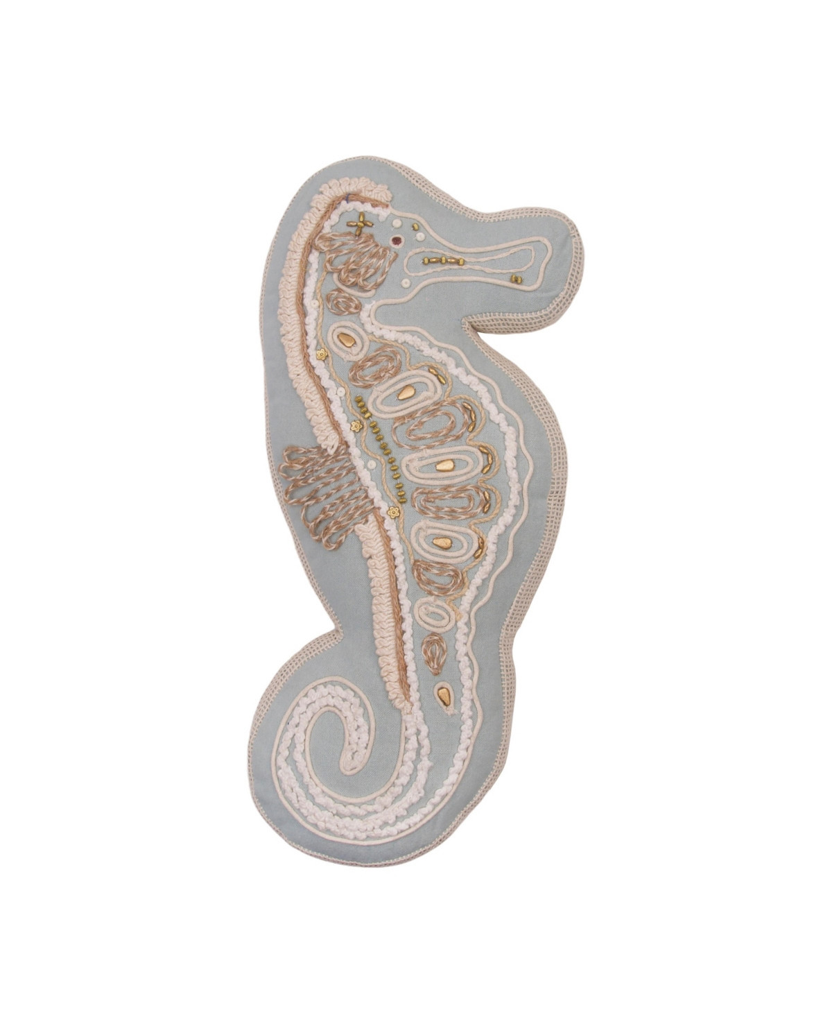C&F Home Beaded Seahorse Coastal Embellished Accent Shaped Pillow - Brown | Macy's