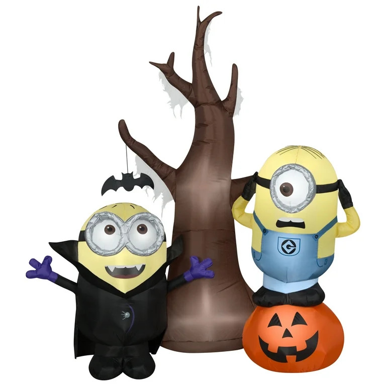Gemmy Airblown Inflatable Minions w/Tree and Pumpkin Scene Universal, 5.5 ft Tall, Multi | Walmart (US)
