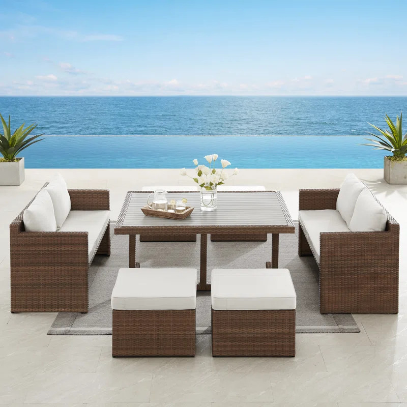 Grose 7-Piece Aluminum and Wicker Outdoor Dining Set | Wayfair North America