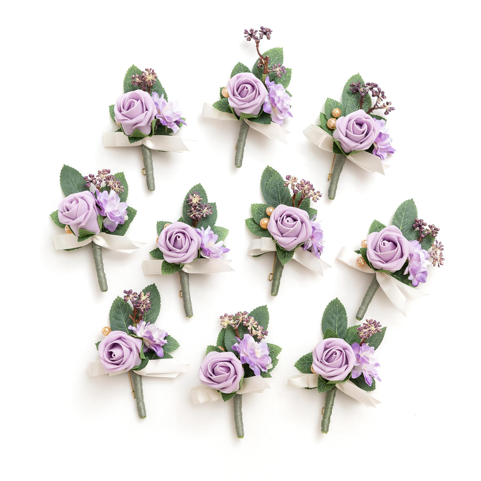 Ling's Moment Boutonniere for Men, 10pcs Groomsmen Guest Boutonniere, Artificial Flowers for Wedd... | Amazon (US)