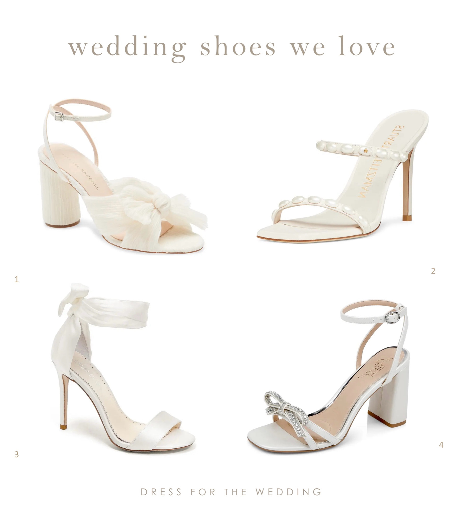 Designer wedding shoes we love
Block heel wedding shoes, heels for brides, shoes for the bride, bridal shoes, wedding sandals, strappy heels, block heel sandals, Loeffler Randall shoes, Badgley Mischka, Stuart Weitzman, high heel miles, white pumps, white high heels, wedding accessories, bride to be. 

#LTKwedding #LTKshoecrush  

#LTKxNSale