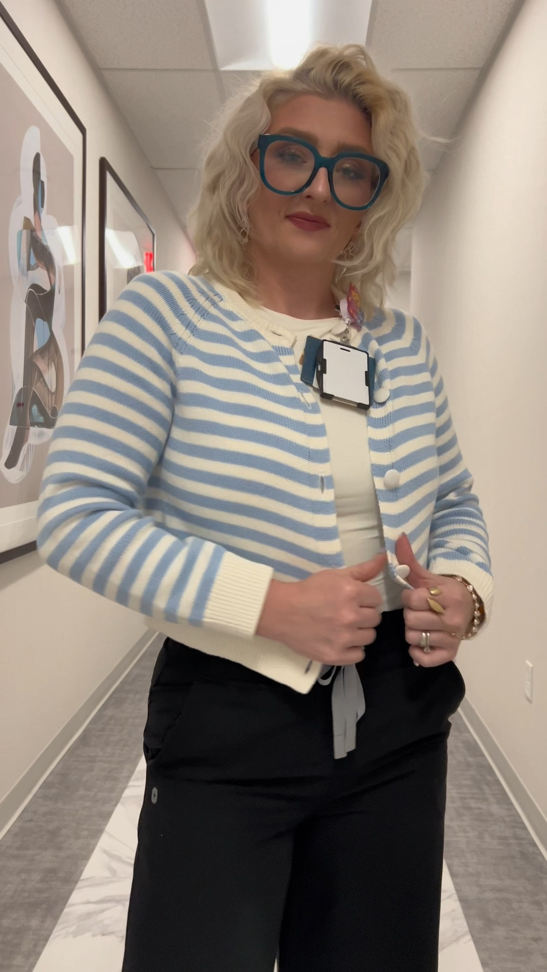 Lightweight, soft, and actually flattering. This cardigan is perfect for work or layering over scrubs. Linked everything for easy shopping.