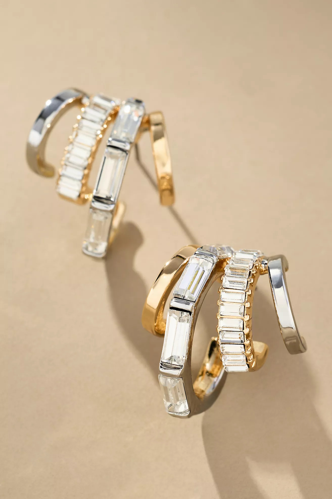Crystal Multi-Hoop Huggie Earrings | Anthropologie (US)