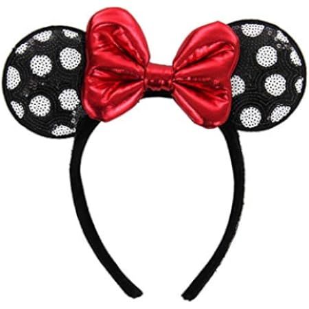 WLFY Mickey Mouse Minnie Mouse Sequin Ears Headbands Butterfly Glitter Hairband Girls Party Suppl... | Amazon (US)