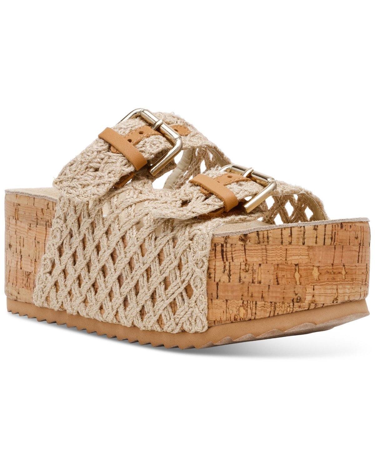 Steve Madden Women's Kali High Platform Footbed Sandals - Taupe Macrame | Macy's Canada