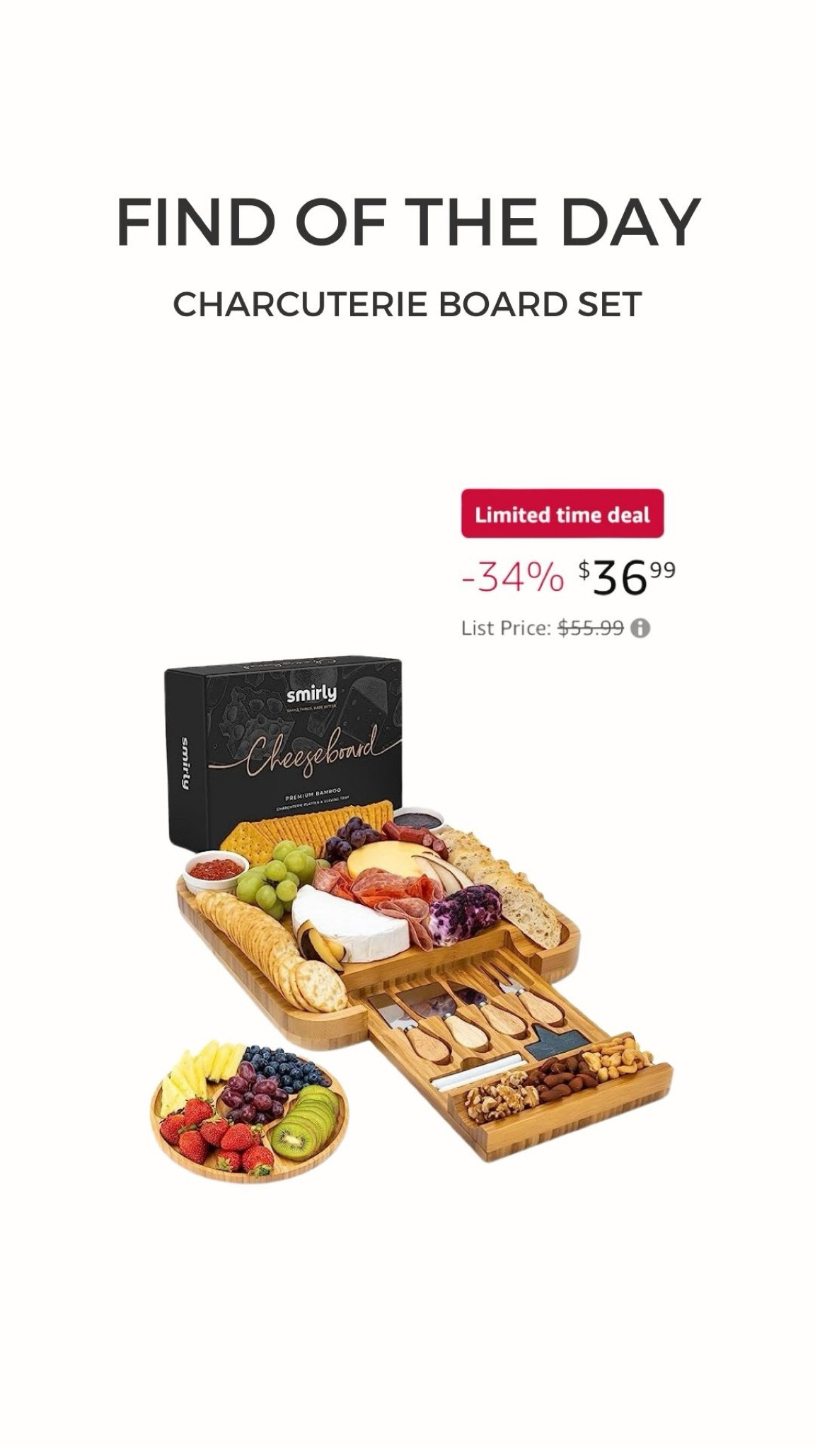 Charcuterie board on sale! This has insanely good reviews! Would make a perfect gift for anyone!! 

#LTKhome #LTKsalealert