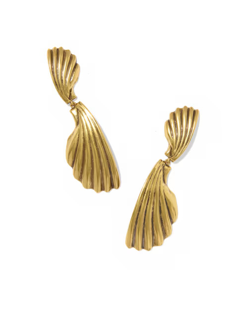 Alexa Vintage Gold Metal Statement Drop Earrings | Kendra Scott