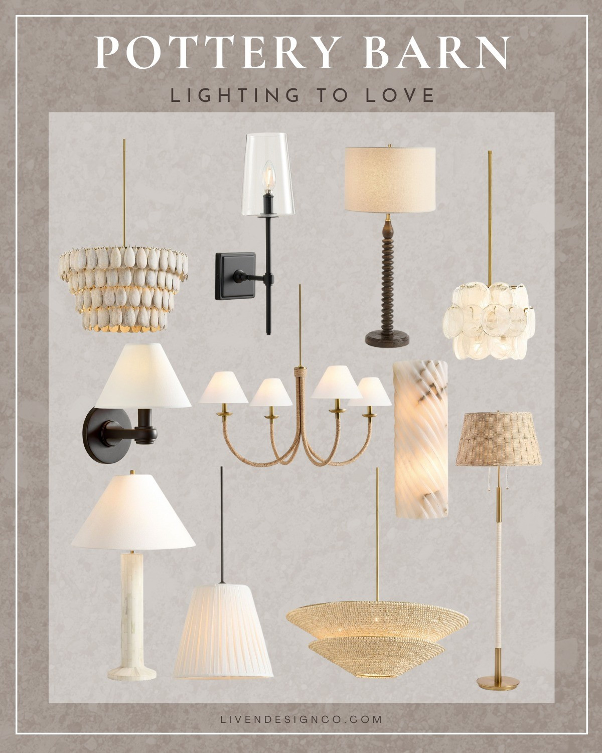 Pottery Barn lighting. Statement chandelier. Pendant. Shade chandelier. Sconce. Table lamp. Glass sconce. Alabaster sconce 

#LTKSeasonal #LTKSaleAlert #LTKHome