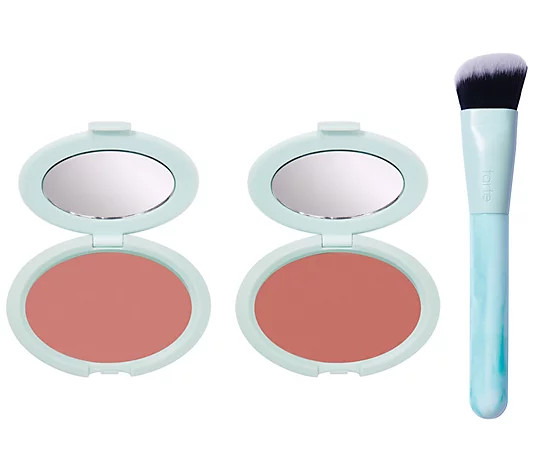 tarte Breezy Cream Blush Duo and Blush Brush - QVC.com | QVC