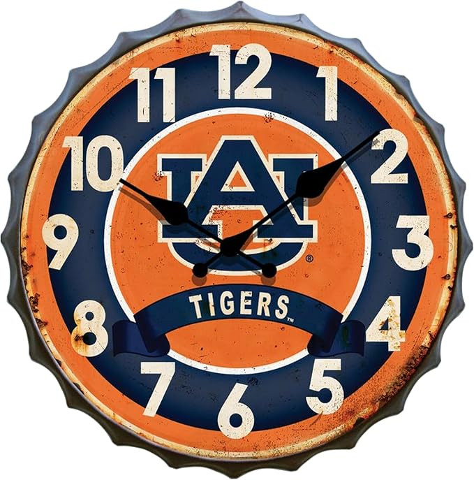 Hanna's Handiworks Auburn University Bottle Cap Clock Vintage Metal Tigers Wall Art – Show Your... | Amazon (US)