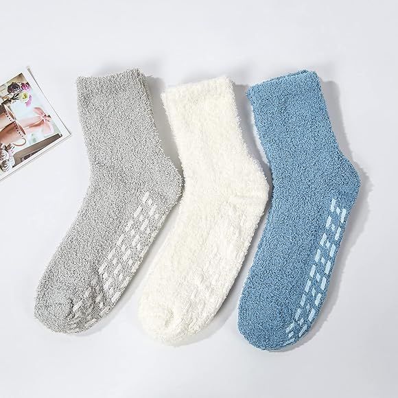 Zando Womens Fuzzy Socks Winter Slipper Socks Non-Slip Grip Socks Warm Fleece Socks Non Skid Sock... | Amazon (US)
