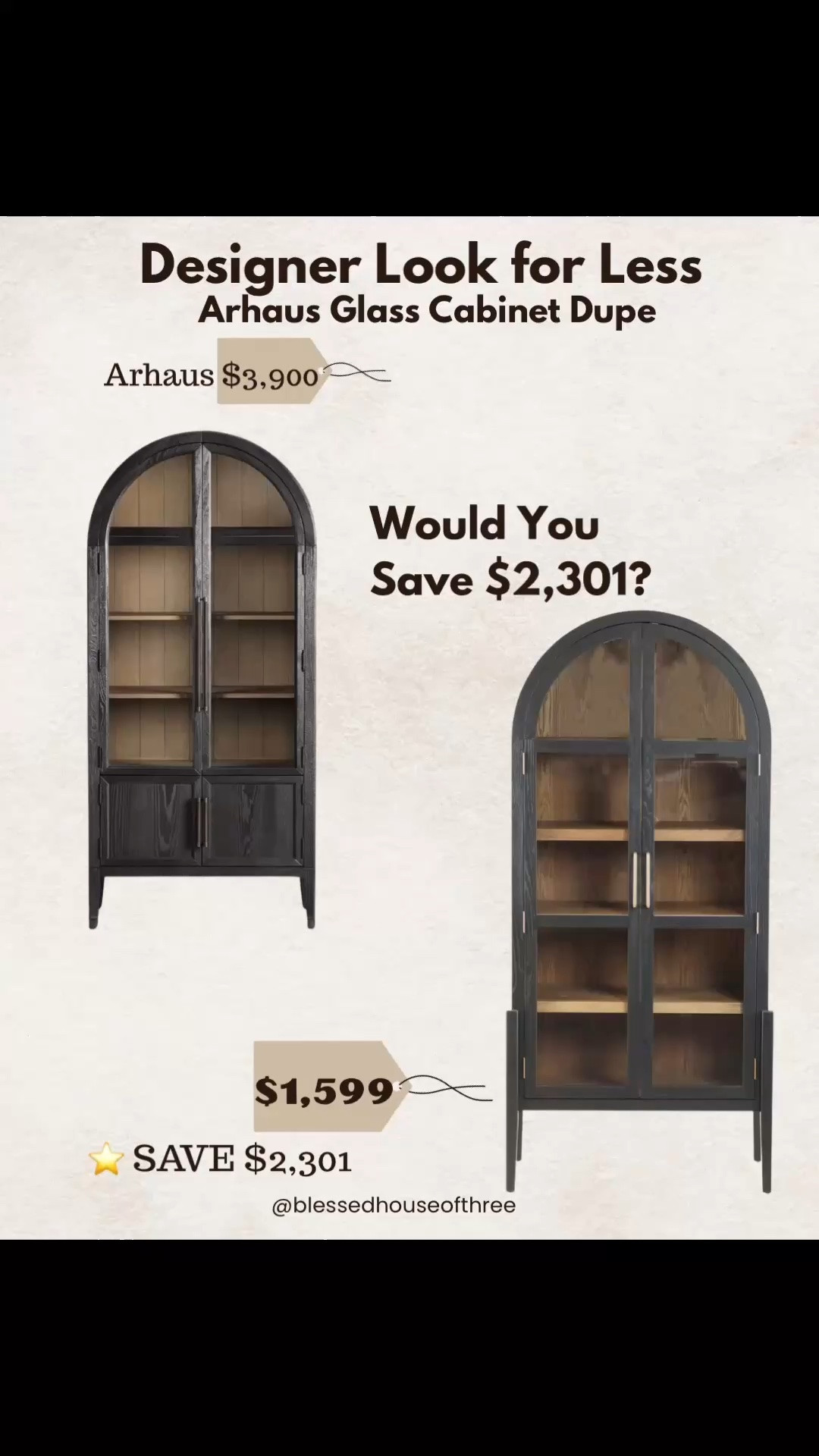 Love the designer look without the designer price tag? These Arhaus-inspired furniture finds give you the same elevated, modern organic style for thousands less. I’m sharing my favorite designer look-for-less dupes including an Arhaus-inspired arch glass cabinet and glass console cabinet that bring luxury style to your living room, dining room, entryway or home office without the luxury price. These are perfect if you love designer furniture dupes, neutral home decor, modern organic interiors, high-end home styling, luxury home on a budget, Wayfair home finds and investment-inspired furniture. I’m also linking more of my favorite designer-inspired home finds inside my LTK.

#LTKHome #LTKSeasonal #LTKSaleAlert