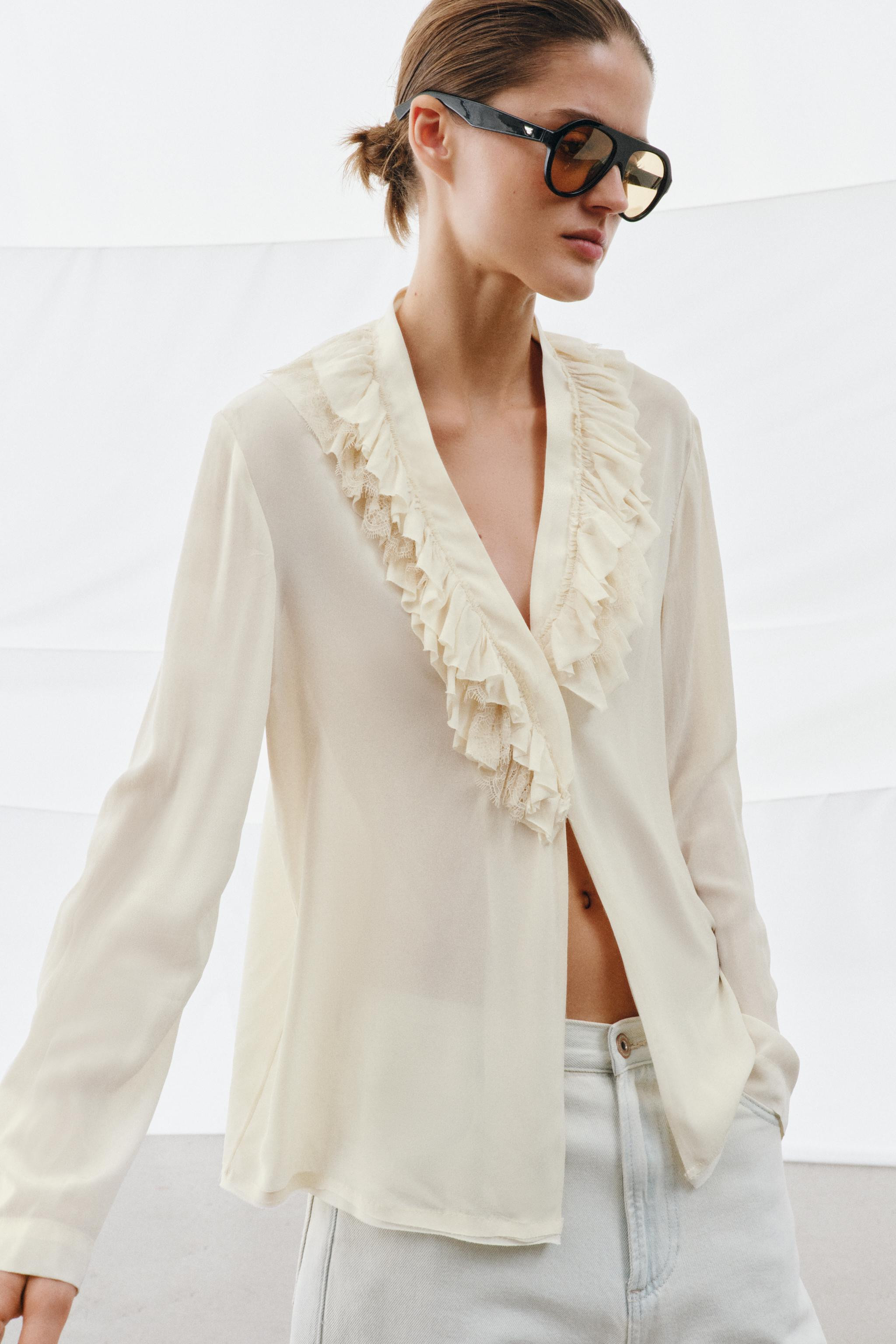 ZW COLLECTION LIMITED EDITION FLOWING RUFFLED SHIRT | Zara UK