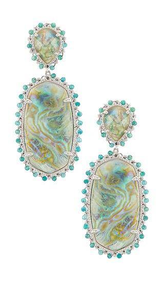 Parsons Statement Earring in Bright Silver Iridescent Abalone | Revolve Clothing (Global)