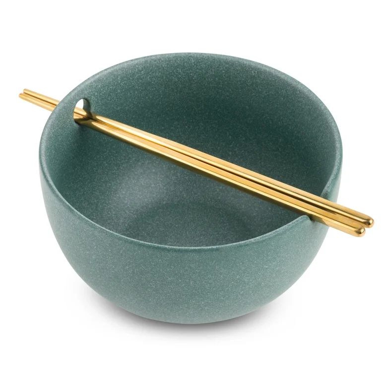 Thyme & Table Stoneware Ramen Noodle Bowl, Caspian Green - Walmart.com | Walmart (US)