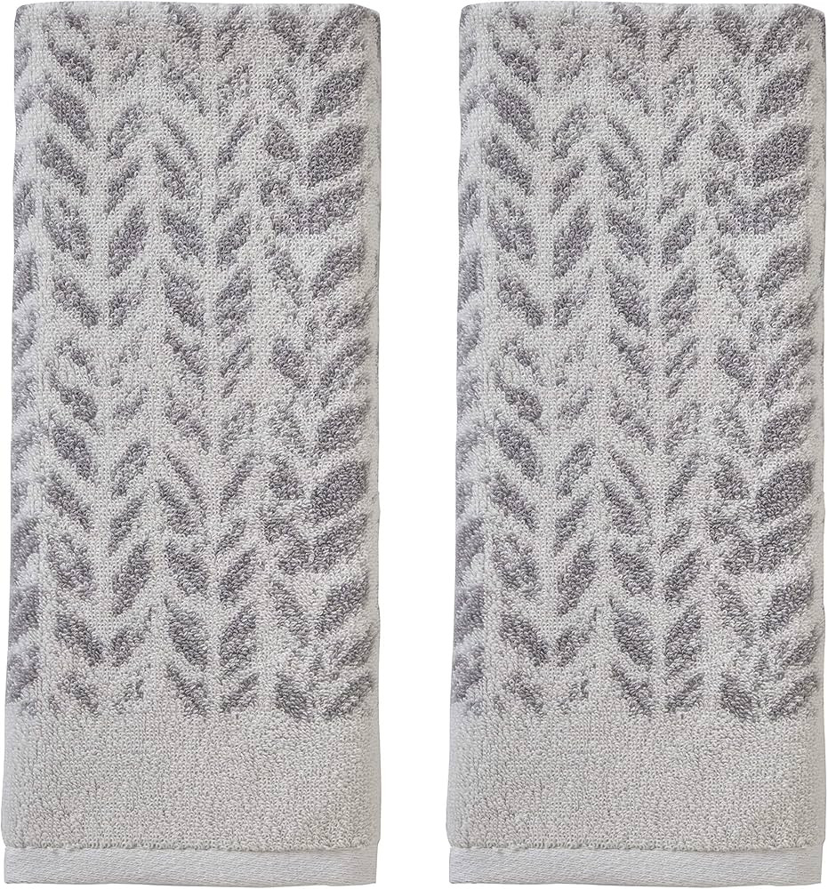 SKL Home by Saturday Knight Ltd. Distressed Leaves Hand Towel (2-Pack),Gray | Amazon (US)