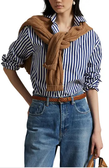 Stripe Relaxed Fit Cotton Button-Up Shirt | Nordstrom