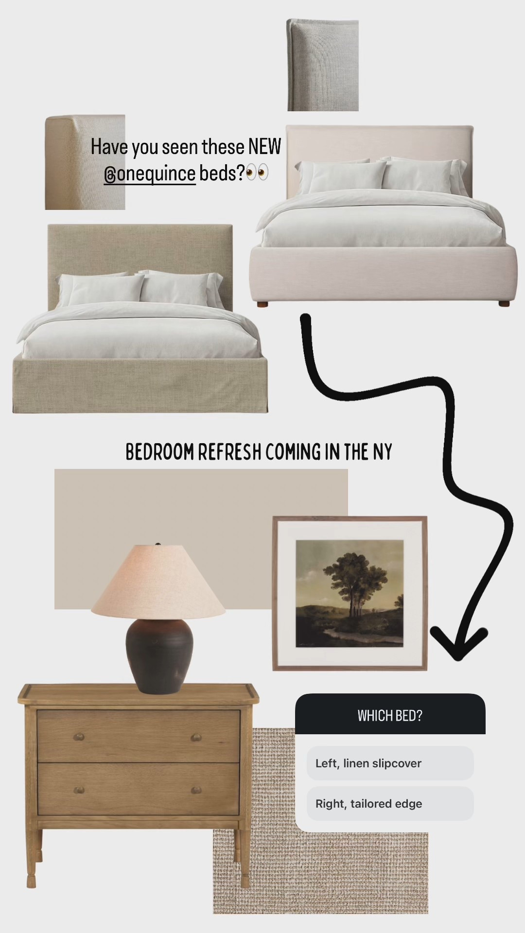 Bedroom refresh coming in the new year! 
Deciding between these two beds — such incredible pricing + free delivery .

#LTKHome #LTKOver40 #LTKmomlife