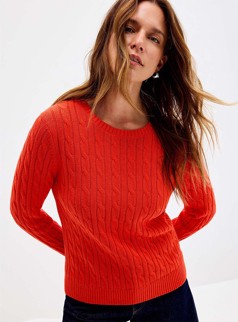 Reprocessed cotton cable-knit sweater | Simons