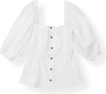 Ganni Button-Up Peplum Top | Nordstrom | Nordstrom