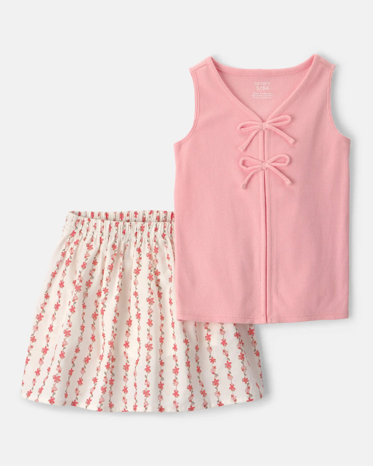 Girls 2-Piece Floral Sleeveless Top & Skort Set - Pink | Carter's Inc