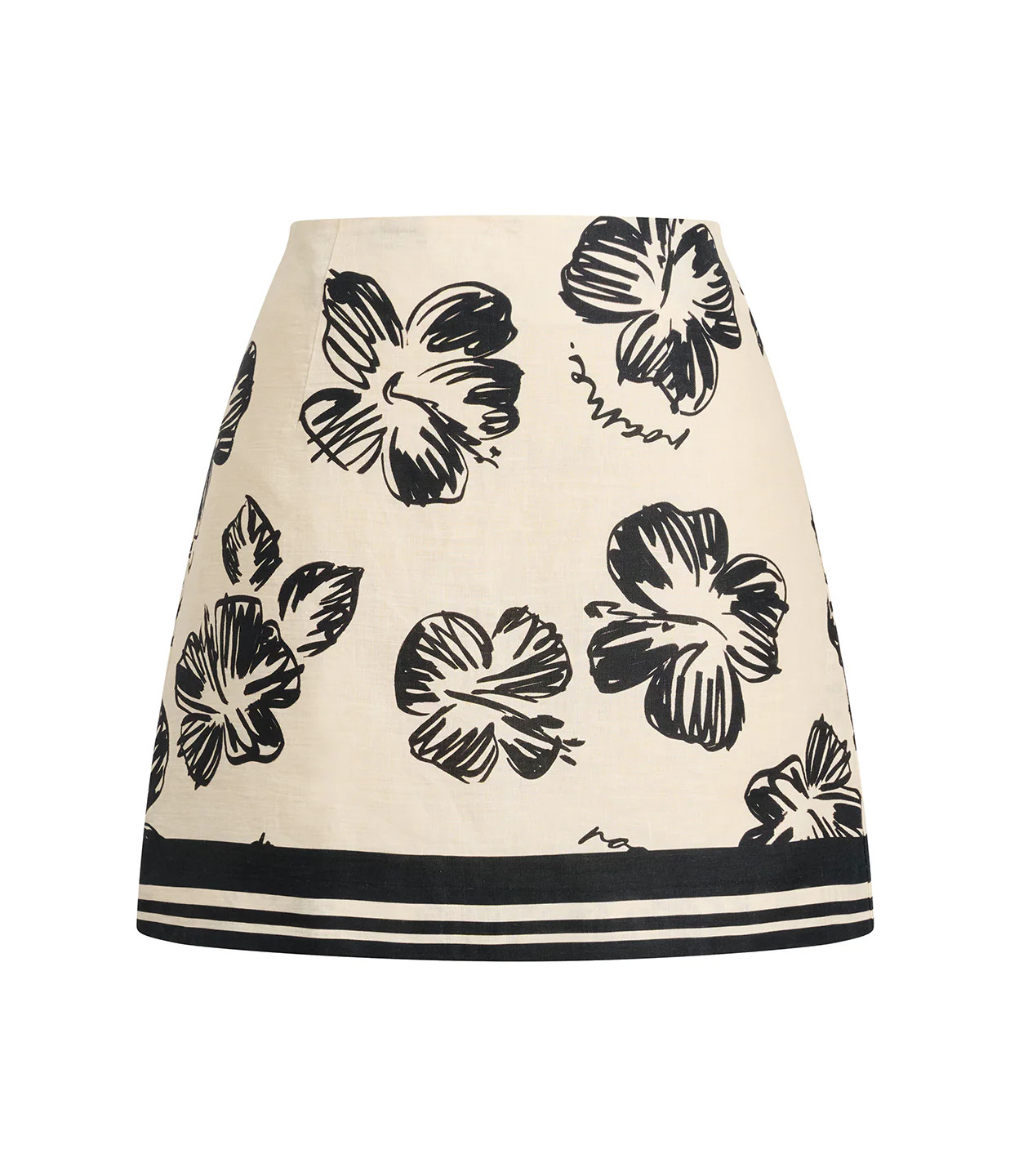 Marcy Linen Mini Skirt in Hibiscus Sunrise | Mode Sportif