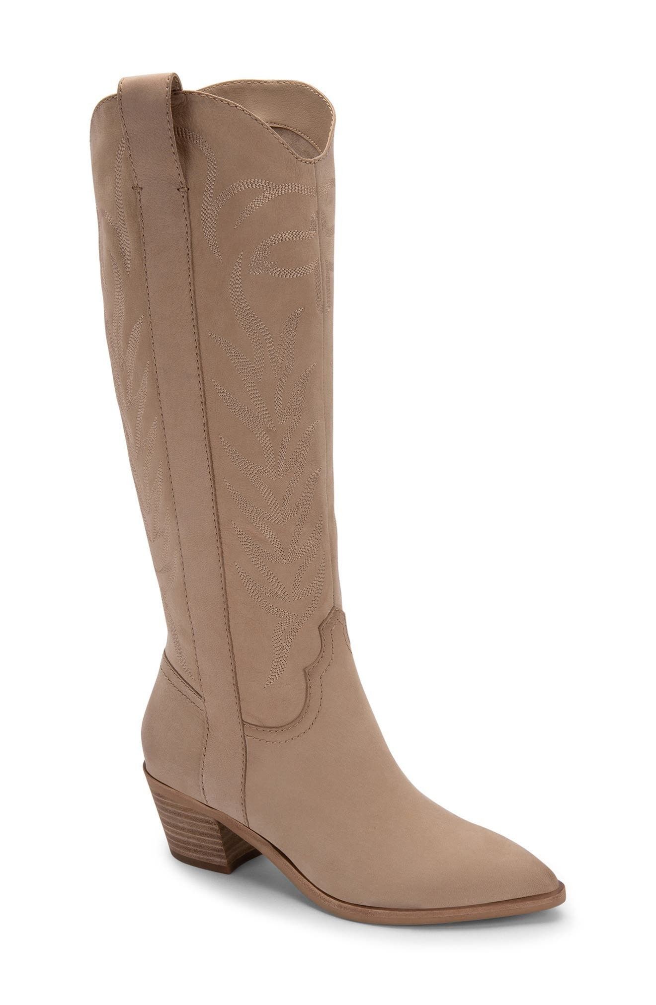Dolce Vita Solei Western Boot in Dune Nubuck at Nordstrom, Size 5.5 | Nordstrom