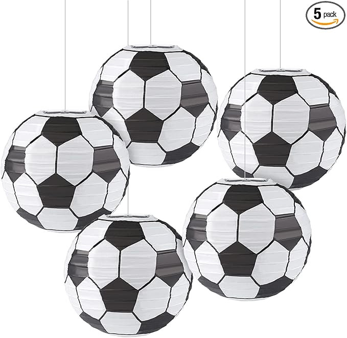 Kesoto 8 In Soccer Ball Paper Lantern Decoration Soccer Goal Birthday Party Decoration - Pack of ... | Amazon (US)