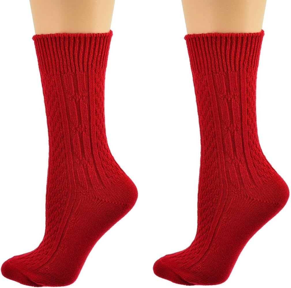 Women's Classic Cable Knit Acrylic Crew Winter Socks-Soft,Warm & Breathable with 2 Pairs Perfect ... | Amazon (US)