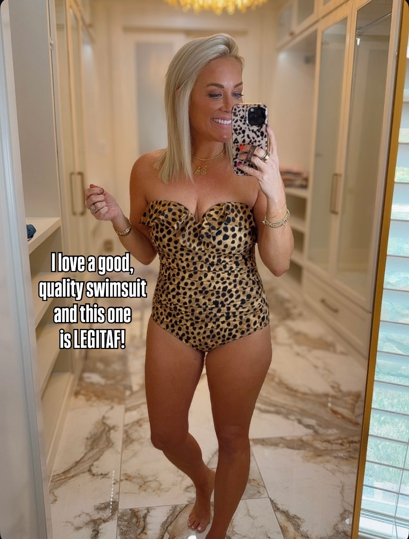 This swimsuit is so flattering and fits so well! Wearing a medium 