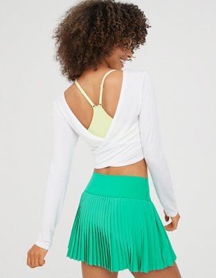 OFFLINE By Aerie Thumbs Up Twist Long Sleeve Cropped T-Shirt | Aerie