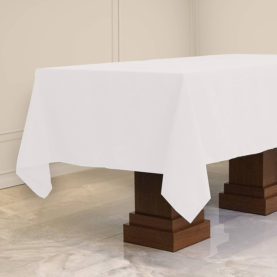 Kadut Rectangle Tablecloth (60 x 102 Inch) White Rectangular Cloth for 6 Foot Table | Heavy Duty ... | Amazon (US)