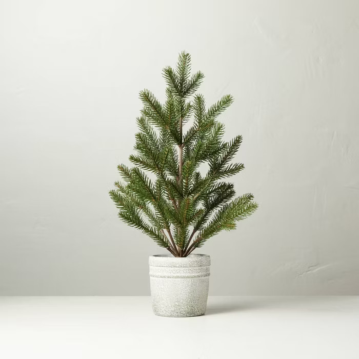 Faux Pine Tree in Textured Cement Pot - Hearth & Hand™ with Magnolia | Target