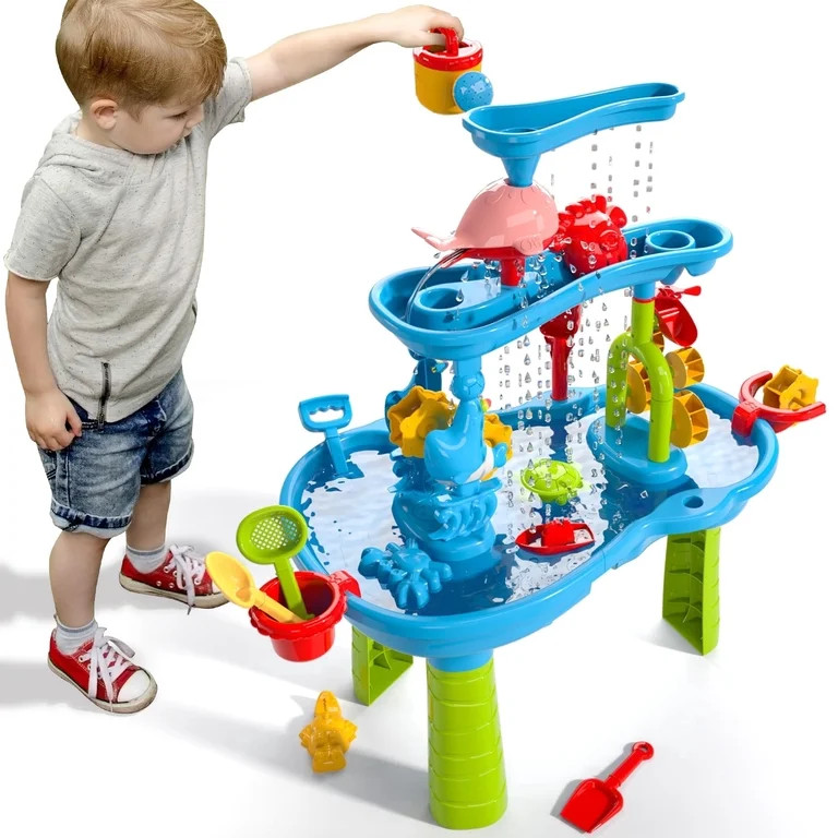 Dinosaur Planet Kids Sand Water Table for Toddlers, 3-Tier Water Play Table Toy for Toddlers Kids... | Walmart (US)