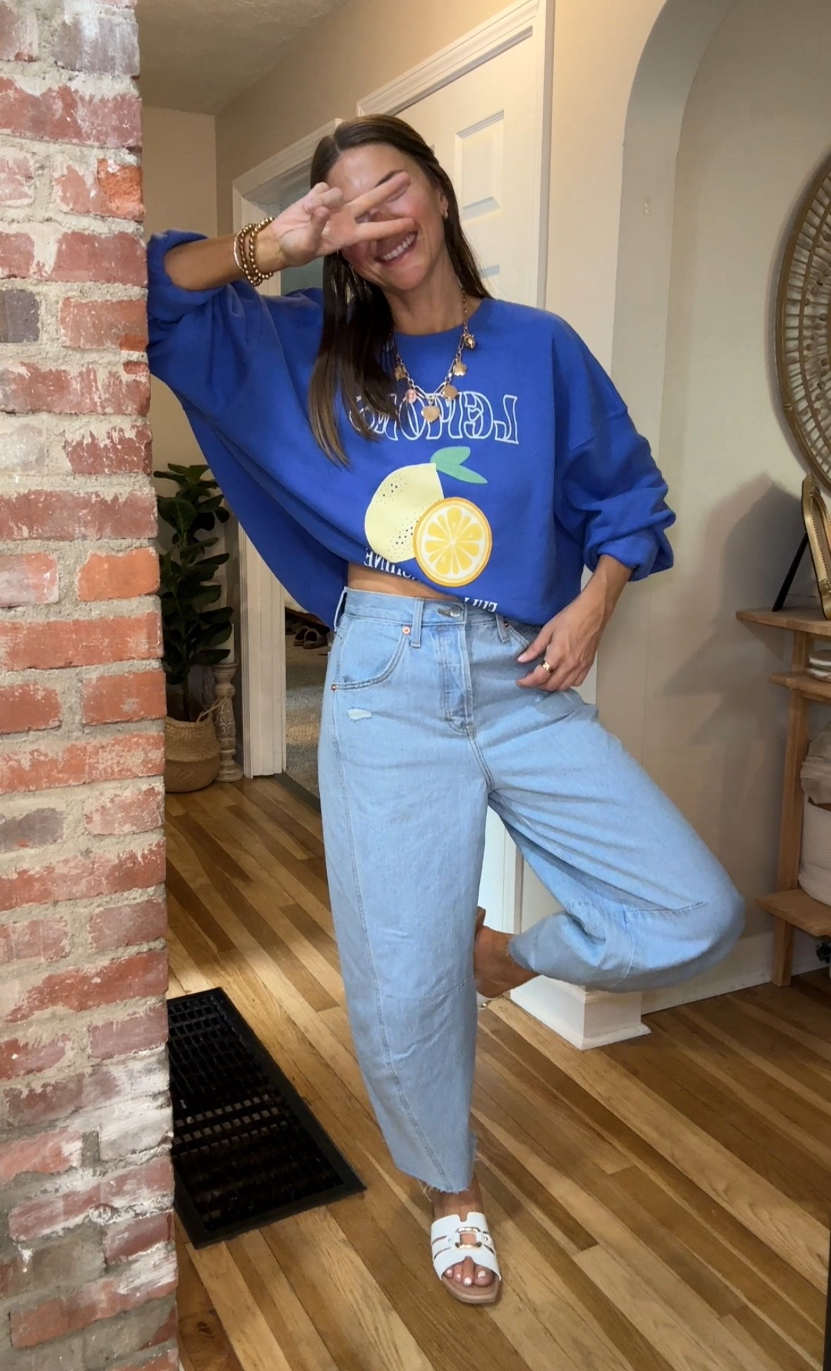 The top is a large and on sale 💙

The bottoms are a new fav style. Great for tall girls - the loose fit is so comfy and giving free people vibes 🤗

Casual / comfy / outfit / barrel jeans / pullover / summer style 

#LTKSaleAlert #LTKStyleTip #LTKSummerEdit