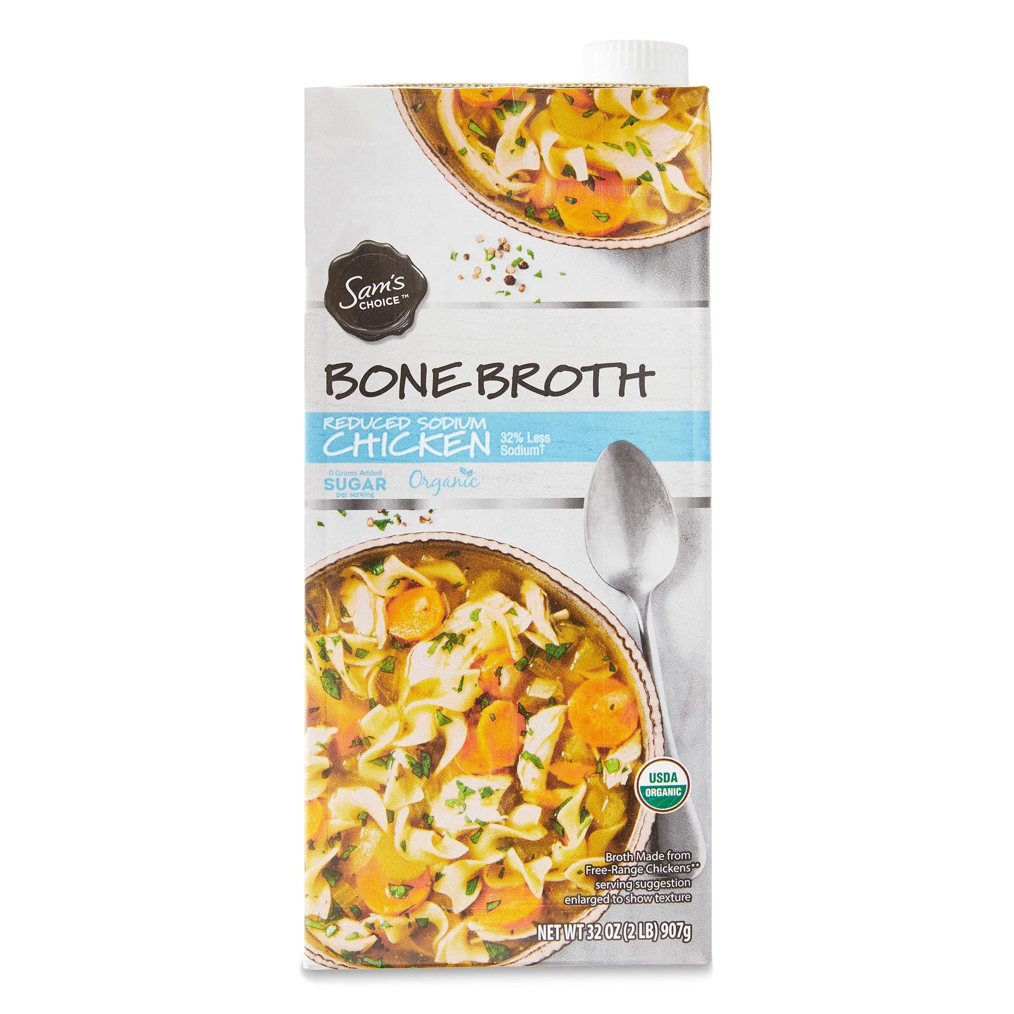 Sam's Choice Bone Broth Reduced Sodium, Chicken, 32 oz - Walmart.com | Walmart (US)