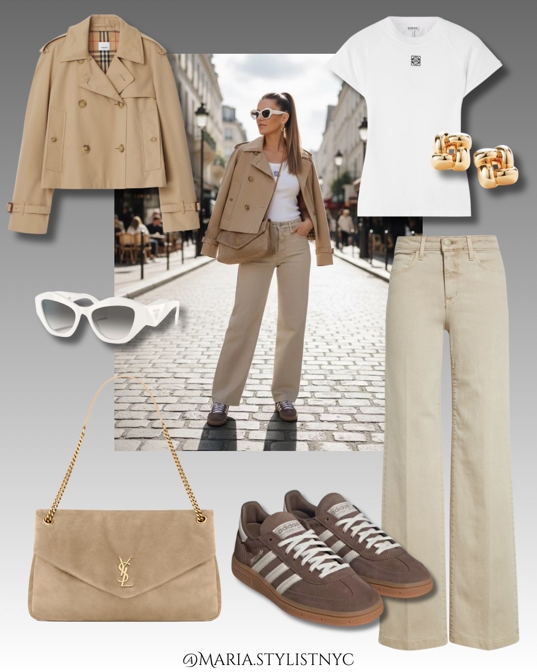 Cropped trench coat + beige jeans + sneakers 👟 

#LTKSeasonal #LTKgrwm #LTKootd