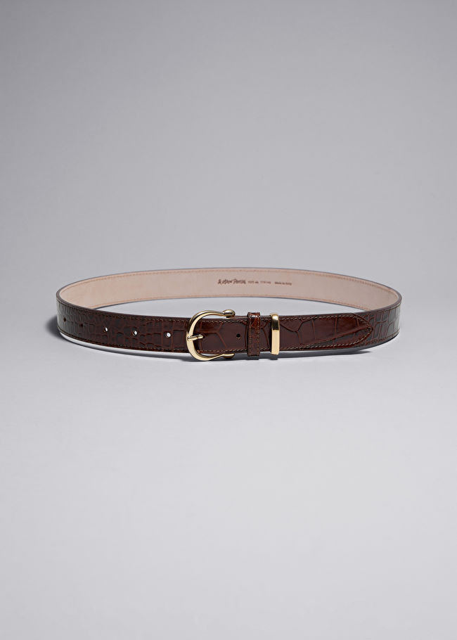 Croc Embossed Leather Belt | & Other Stories US