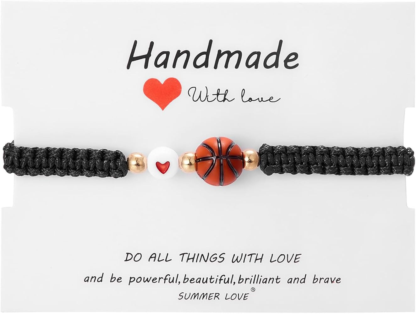 Dainty Adjustable Unisex Soccer Football Rugby Baseball Braided Sports Bracelets With Card Handma... | Amazon (US)