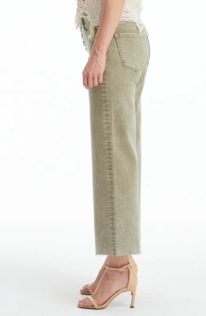 Bayeas High Waist Raw Hem Ankle Wide Leg Jeans | Nordstrom | Nordstrom