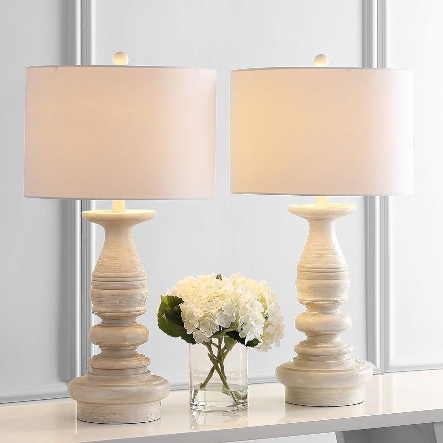 SAFAVIEH Lighting Collection Jareth White Wash 29-inch Bedroom Living Room Home Office Desk Night... | Amazon (US)