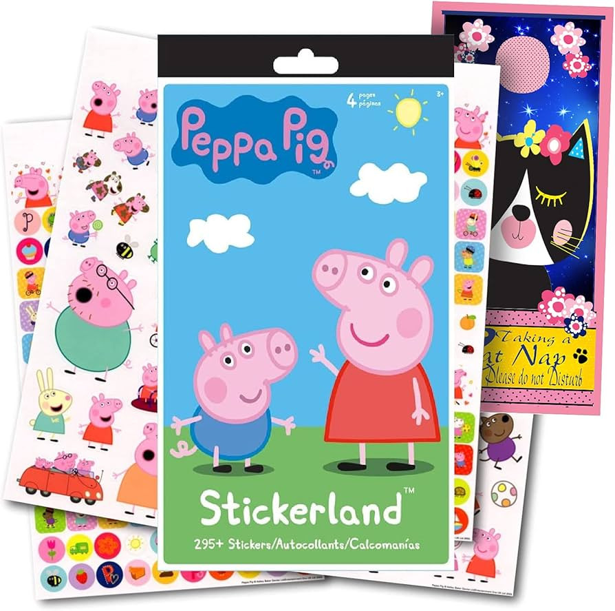 Stickerland Peppa Pig Stickers - 295 Stickers Bundle Door Hanger | Amazon (US)