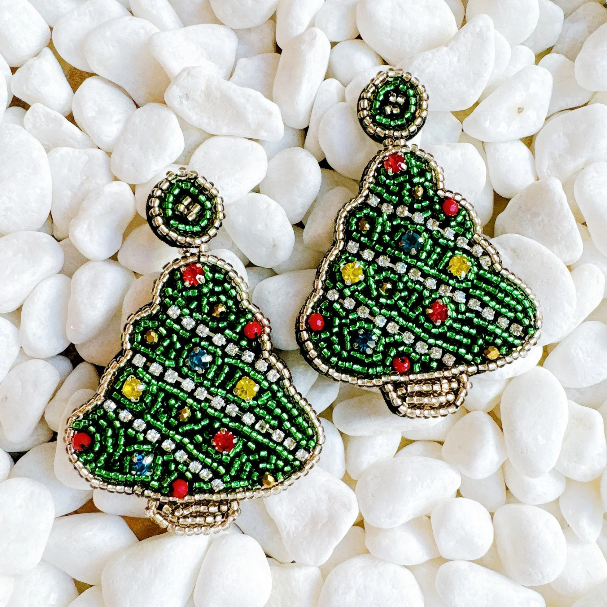 Beaded Holiday Tree Earrings | Casual Chic Boutique